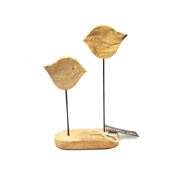 Ptaki Paszki  z drewna mango Dekoracja stojąca 25cm